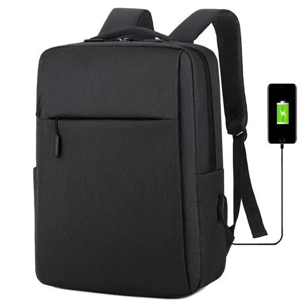 New 2025 Business Computer Backpack Commuter Large Capacity Men's Business Travel Backpack Printed Logo-Color: Black with usb