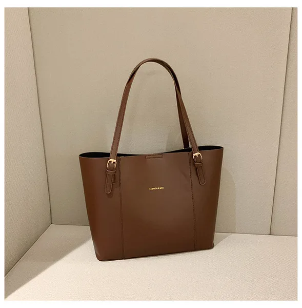 Carefully Selected Women's Shoulder Bags, Stylish Commuter Bags, 2025 New Trendy Large-Capacity Shoulder and Hand-Held Pu Tote Bags-Color: Brown