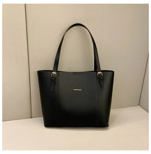 Carefully Selected Women's Shoulder Bags, Stylish Commuter Bags, 2025 New Trendy Large-Capacity Shoulder and Hand-Held Pu Tote BAG-Color: Black