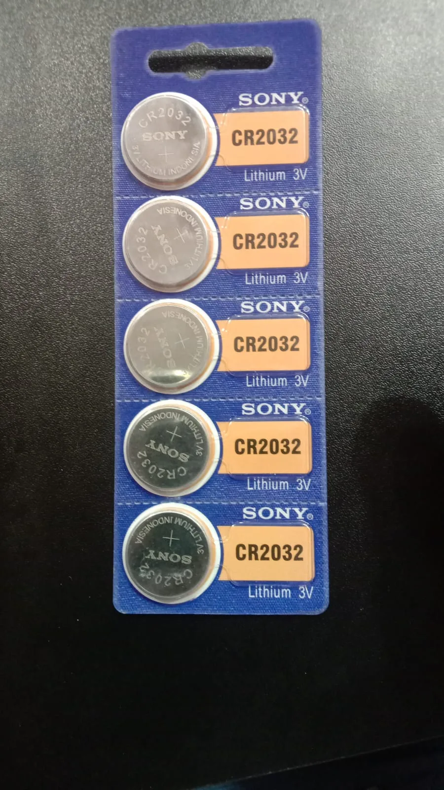 Original Sony CR2032 Lithium 3V Coin Cell Battery (5 pcs Card)